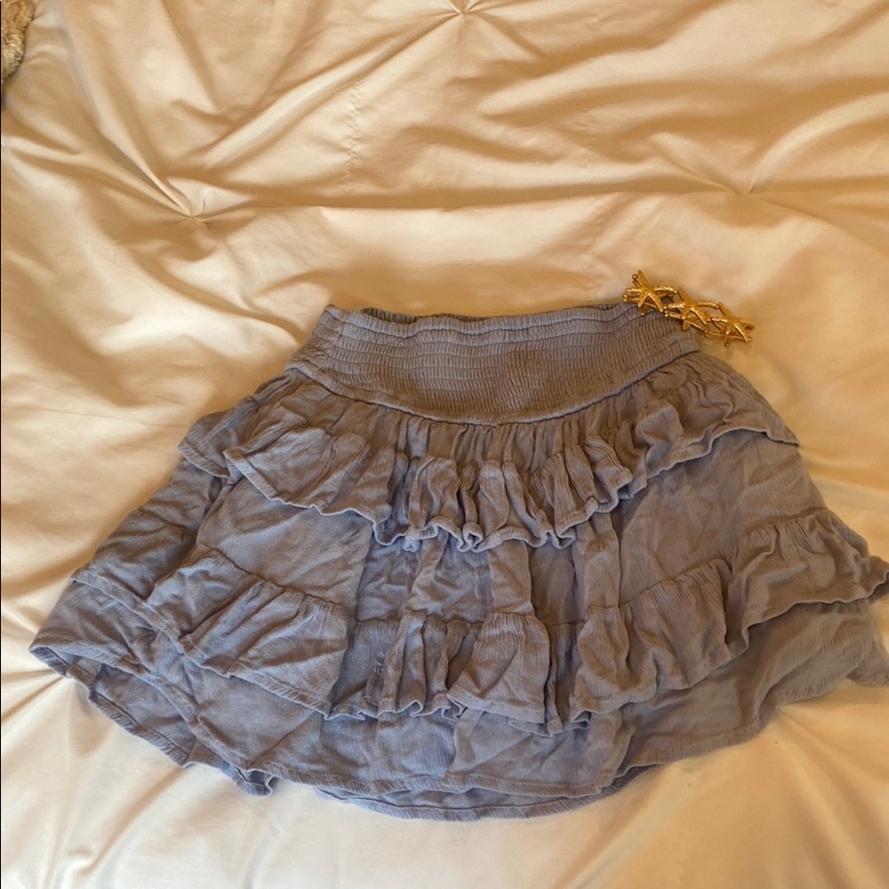 Lavender Light Purple Hollister Mini Ruffled Skirt with Shorts and Pockets